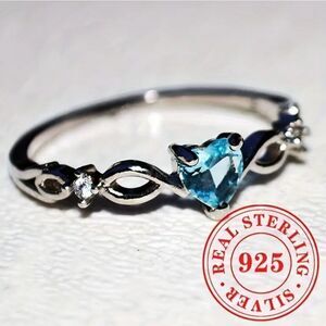 Blue Heart S925 Silver Ring